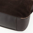 GUCCI Bamboo Hand Bag Suede 2way Brown Gold 001 1705 1577 Auth ep13141-9