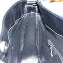 GUCCI Bamboo Hand Bag Patent leather Black Silver 001 2113 Auth ep13142-19