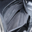 GUCCI Bamboo Hand Bag Patent leather Black Silver 001 2113 Auth ep13142-11