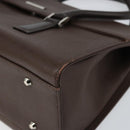 BURBERRY Hand Bag Leather Brown Silver Auth ep13146-9