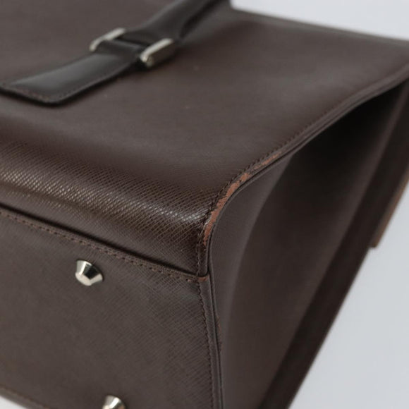 BURBERRY Hand Bag Leather Brown Silver Auth ep13146