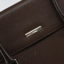 BURBERRY Hand Bag Leather Brown Silver Auth ep13146-17