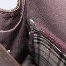 BURBERRY Hand Bag Leather Brown Silver Auth ep13146-21
