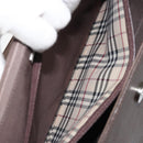 BURBERRY Hand Bag Leather Brown Silver Auth ep13146-22
