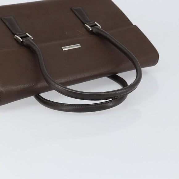 BURBERRY Hand Bag Leather Brown Silver Auth ep13146