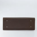 BURBERRY Hand Bag Leather Brown Silver Auth ep13146-5