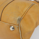 Christian Dior Hand Bag Leather Beige Silver Auth ep13147-9