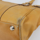 Christian Dior Hand Bag Leather Beige Silver Auth ep13147-15