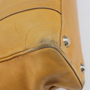 Christian Dior Hand Bag Leather Beige Silver Auth ep13147-16
