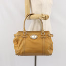 Christian Dior Hand Bag Leather Beige Silver Auth ep13147-22