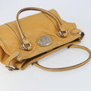 Christian Dior Hand Bag Leather Beige Silver Auth ep13147-6
