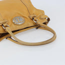 Christian Dior Hand Bag Leather Beige Silver Auth ep13147-7