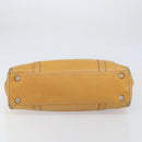 Christian Dior Hand Bag Leather Beige Silver Auth ep13147-5