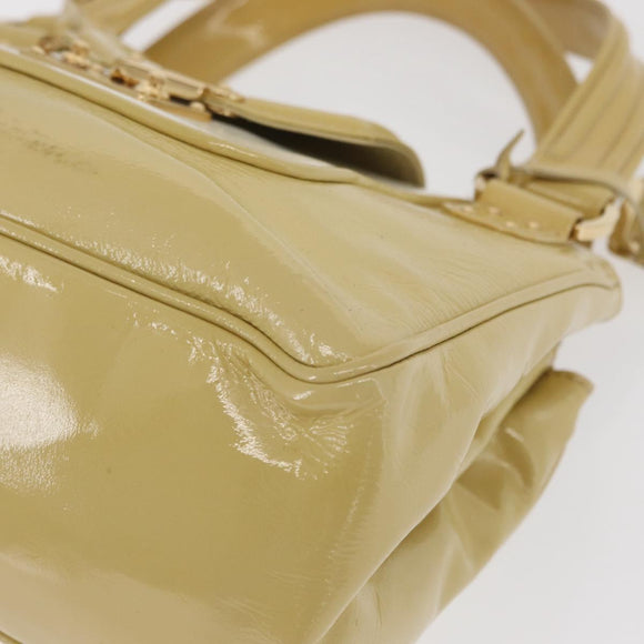 LOUIS VUITTON Cruise line Sac Bicolor Hand Bag Enamel Yellow M92547 Auth ep13148