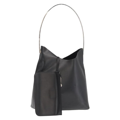 GUCCI Shoulder Bag Leather Black Silver 001 2123 1943 Auth ep13158