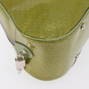 Christian Dior Hand Bag Patent leather Green Silver Auth ep13160-12