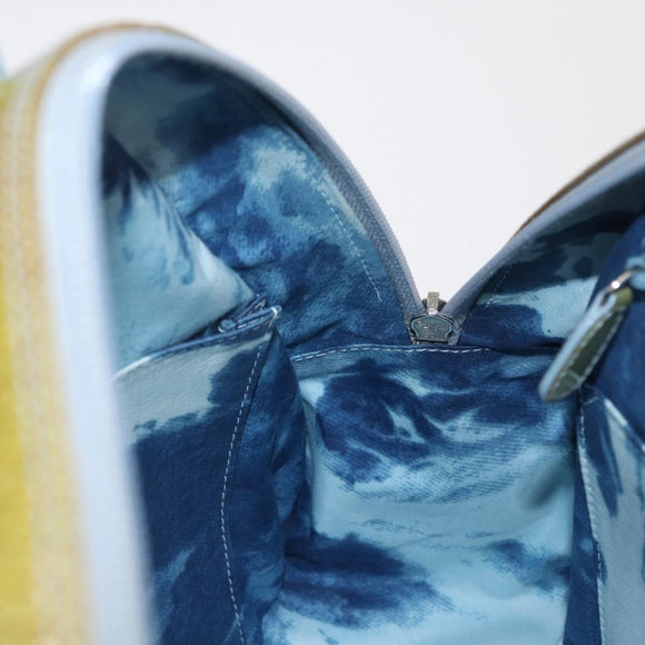 Christian Dior Hand Bag Patent leather Green Silver Auth ep13160