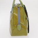 Christian Dior Hand Bag Patent leather Green Silver Auth ep13160-5