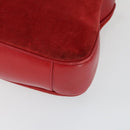 GUCCI Bamboo Hand Bag Suede 2way Red Gold Auth ep13161-10