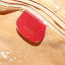 GUCCI Bamboo Hand Bag Suede 2way Red Gold Auth ep13161-20