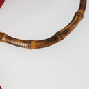 GUCCI Bamboo Hand Bag Suede 2way Red Gold Auth ep13161-8