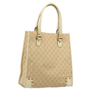 GUCCI GG Canvas Tote Bag Beige Gold 124261 Auth ep13162-1