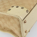 GUCCI GG Canvas Tote Bag Beige Gold 124261 Auth ep13162-11