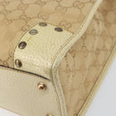 GUCCI GG Canvas Tote Bag Beige Gold 124261 Auth ep13162-12