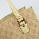 GUCCI GG Canvas Tote Bag Beige Gold 124261 Auth ep13162-14