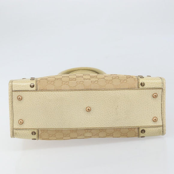 GUCCI GG Canvas Tote Bag Beige Gold 124261 Auth ep13162