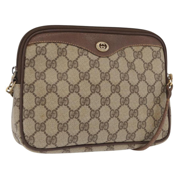 GUCCI GG Supreme Shoulder Bag PVC Beige Gold 97 02 068 Auth ep13164