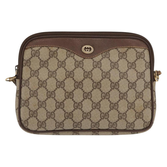 GUCCI GG Supreme Shoulder Bag PVC Beige Gold 97 02 068 Auth ep13164