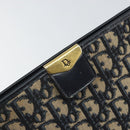 Christian Dior Trotter Canvas Shoulder Bag Navy Gold Auth ep13166-17