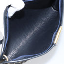 Christian Dior Trotter Canvas Shoulder Bag Navy Gold Auth ep13166-12