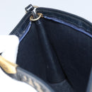 Christian Dior Trotter Canvas Shoulder Bag Navy Gold Auth ep13166-19