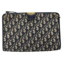 Christian Dior Trotter Canvas Shoulder Bag Navy Gold Auth ep13166-13