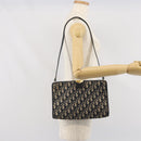 Christian Dior Trotter Canvas Shoulder Bag Navy Gold Auth ep13166-20