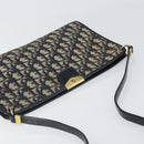 Christian Dior Trotter Canvas Shoulder Bag Navy Gold Auth ep13166-6