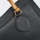 GUCCI Bamboo Hand Bag Leather Black Gold 002 1186 0260 Auth ep13167-17