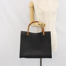 GUCCI Bamboo Hand Bag Leather Black Gold 002 1186 0260 Auth ep13167-23