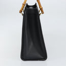 GUCCI Bamboo Hand Bag Leather Black Gold 002 1186 0260 Auth ep13167-3