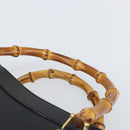 GUCCI Bamboo Hand Bag Leather Black Gold 002 1186 0260 Auth ep13167-8