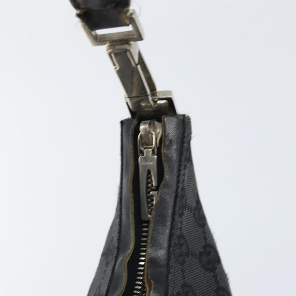 GUCCI GG Canvas Hand Bag Black Silver 000 0602 Auth ep13168