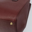 BURBERRY Hand Bag Leather Red Gold Auth ep13169-15
