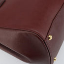 BURBERRY Hand Bag Leather Red Gold Auth ep13169-16