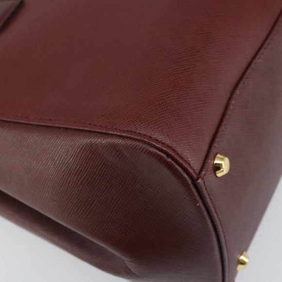 BURBERRY Hand Bag Leather Red Gold Auth ep13169