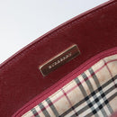 BURBERRY Hand Bag Leather Red Gold Auth ep13169-10