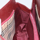 BURBERRY Hand Bag Leather Red Gold Auth ep13169-18