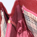 BURBERRY Hand Bag Leather Red Gold Auth ep13169-19