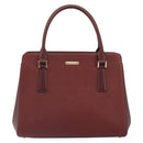 BURBERRY Hand Bag Leather Red Gold Auth ep13169-13